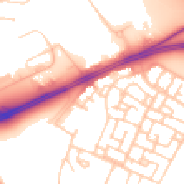 Daytime road noise heatmap for L11 0AX
