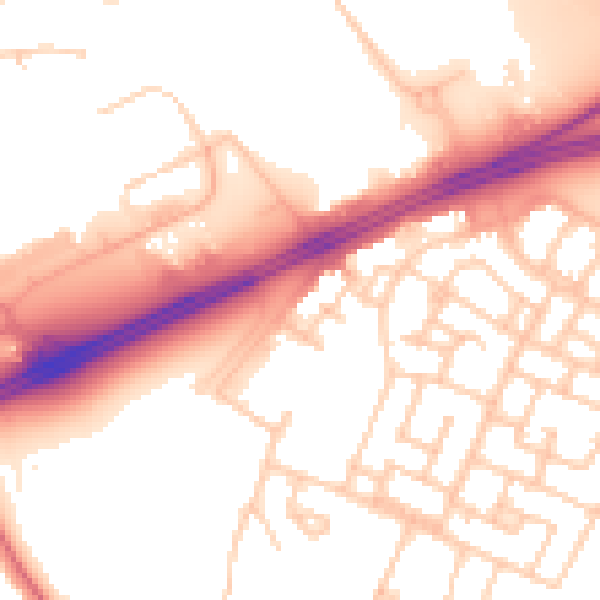 Daytime road noise heatmap for L11 0AY