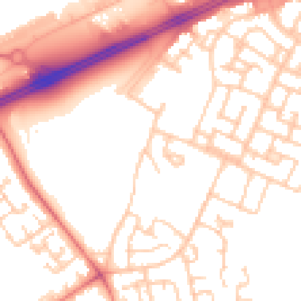 Daytime road noise heatmap for L11 0BG