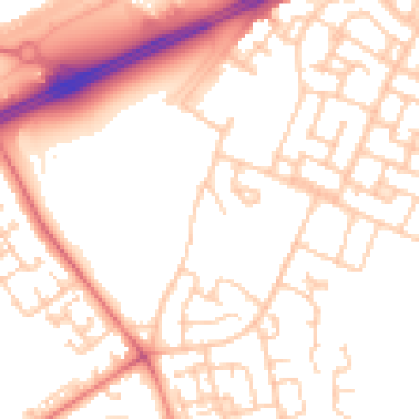Daytime road noise heatmap for L11 0BH