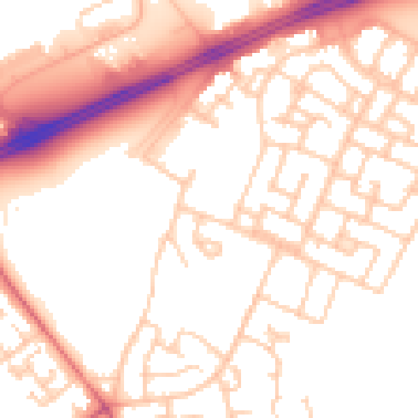 Daytime road noise heatmap for L11 0BJ
