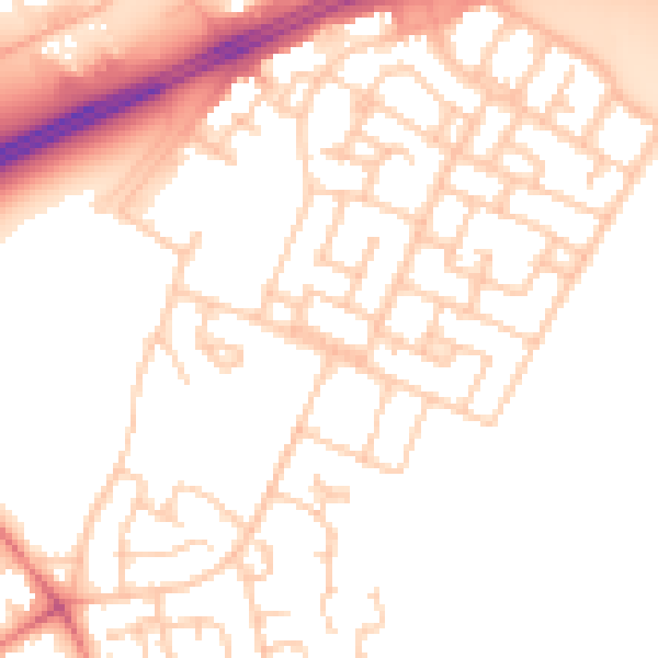 Daytime road noise heatmap for L11 0BL