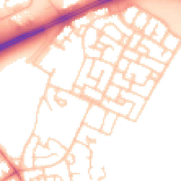Daytime road noise heatmap for L11 0DA