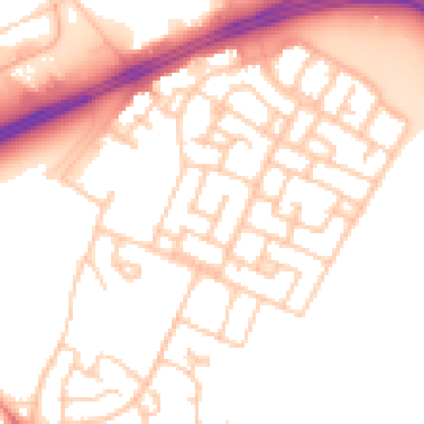 Daytime road noise heatmap for L11 0DD