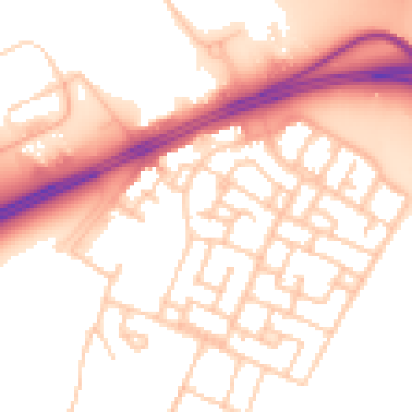 Daytime road noise heatmap for L11 0DE