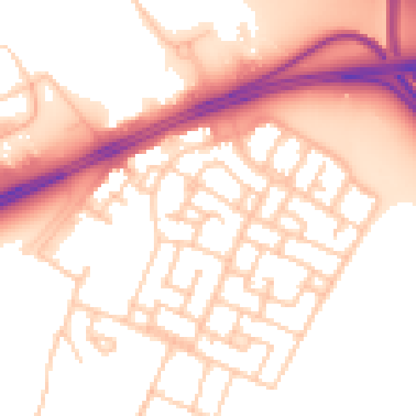 Daytime road noise heatmap for L11 0DF
