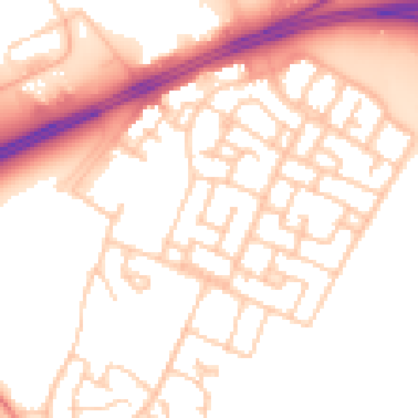 Daytime road noise heatmap for L11 0DG