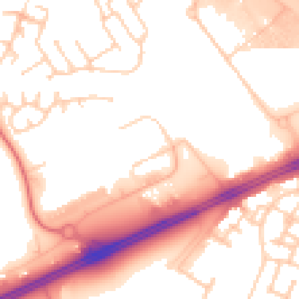 Daytime road noise heatmap for L11 0EE