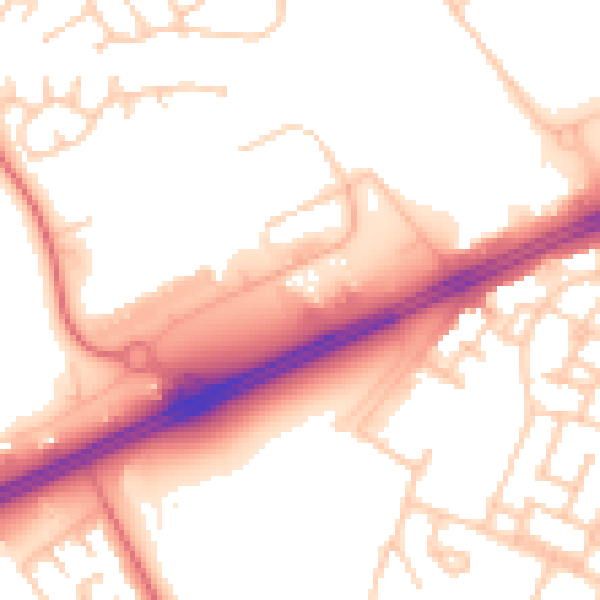 Daytime road noise heatmap for L11 0EL