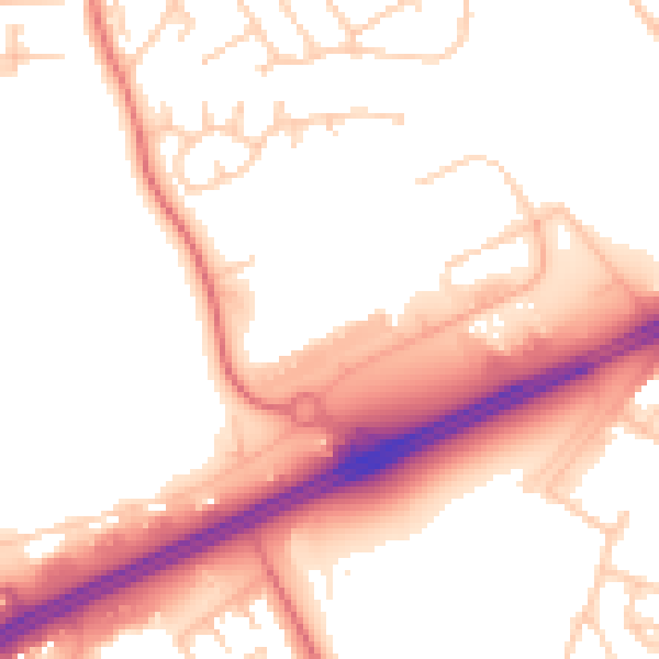 Daytime road noise heatmap for L11 0EN
