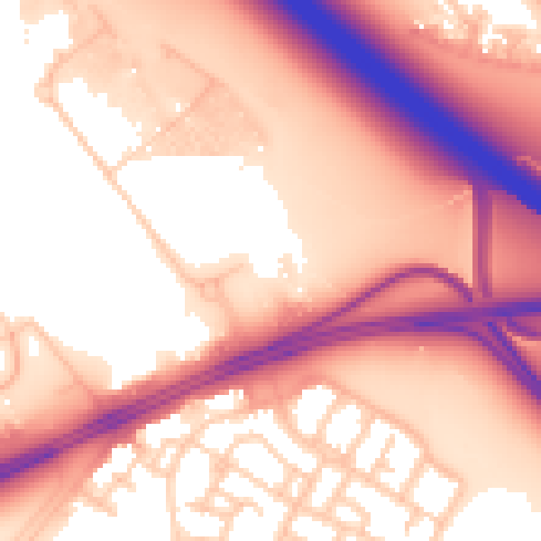 Daytime road noise heatmap for L11 0JA