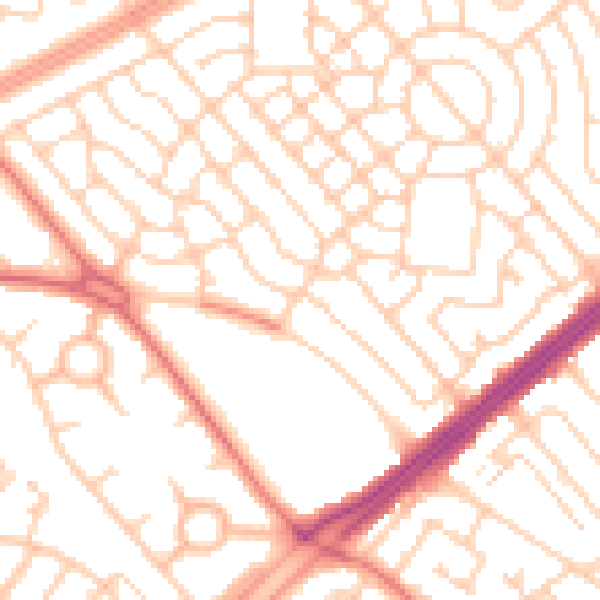 Daytime road noise heatmap for L11 1AA