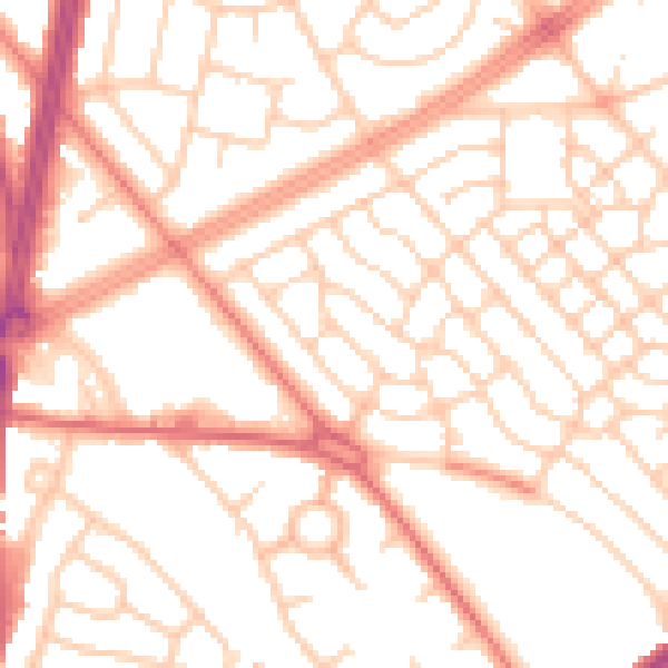 Daytime road noise heatmap for L11 1AE
