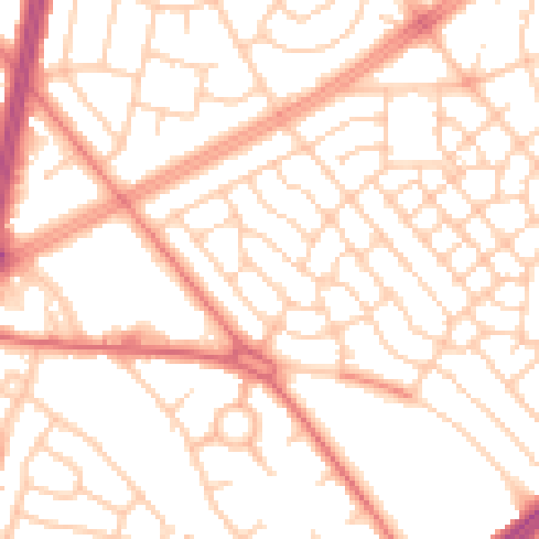 Daytime road noise heatmap for L11 1AF