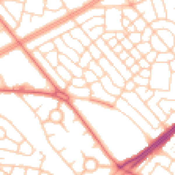 Daytime road noise heatmap for L11 1AL
