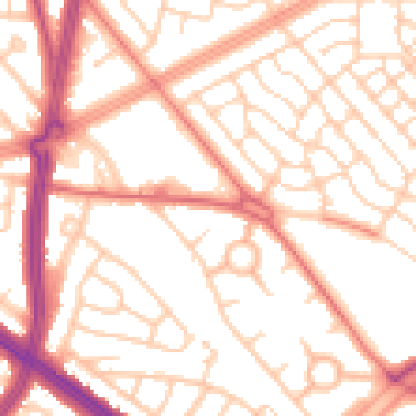 Daytime road noise heatmap for L11 1AN