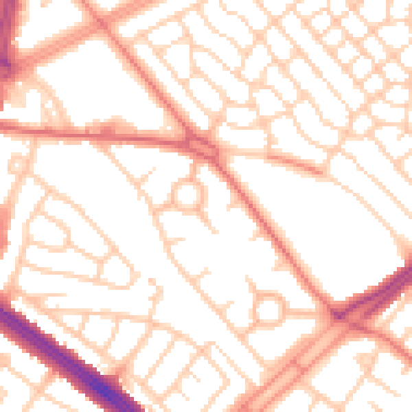 Daytime road noise heatmap for L11 1AY