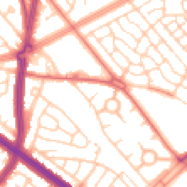 Daytime road noise heatmap for L11 1BA