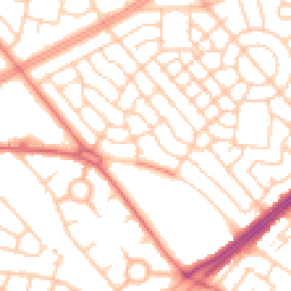Daytime road noise heatmap for L11 1BF