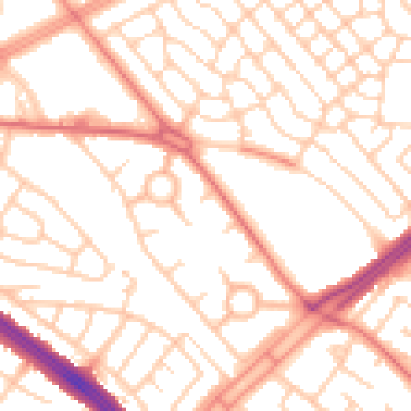 Daytime road noise heatmap for L11 1BL