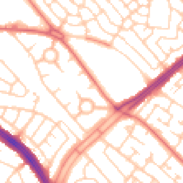 Daytime road noise heatmap for L11 1BP