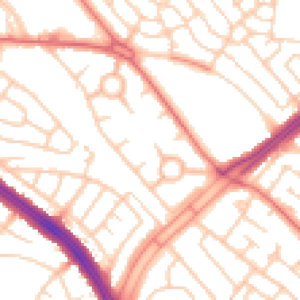 Daytime road noise heatmap for L11 1BR