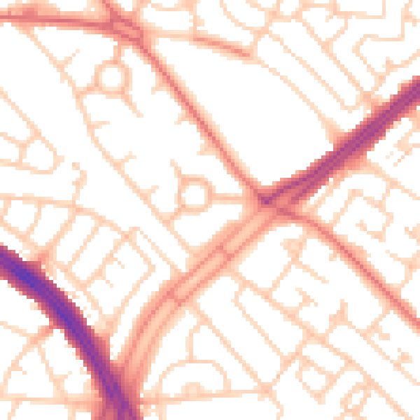 Daytime road noise heatmap for L11 1BT