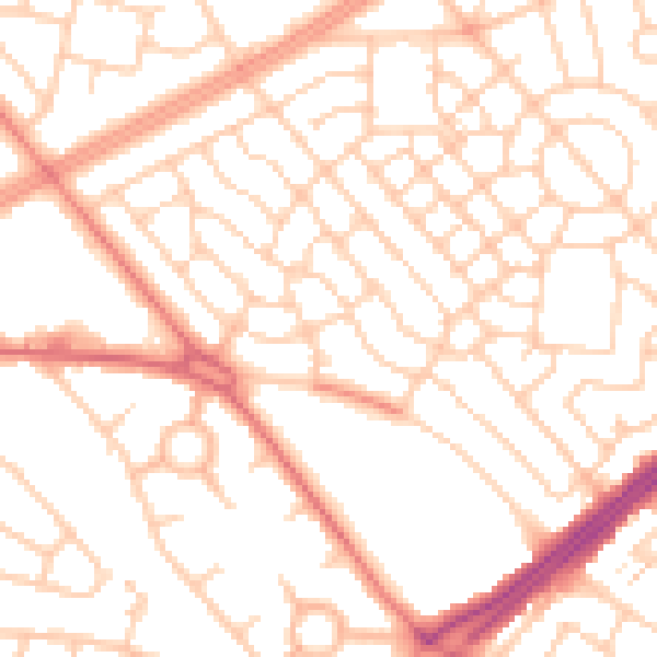 Daytime road noise heatmap for L11 1HY