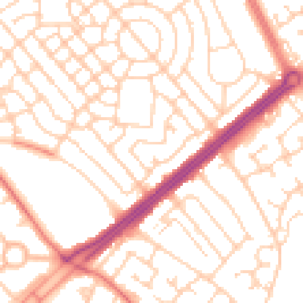 Daytime road noise heatmap for L11 1JP
