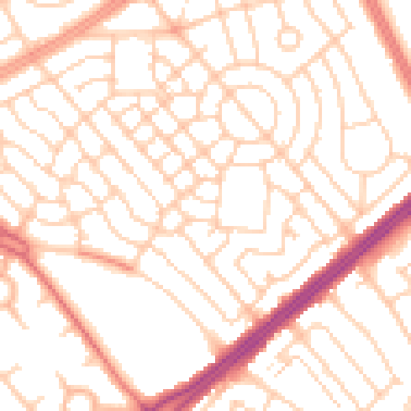 Daytime road noise heatmap for L11 2AA