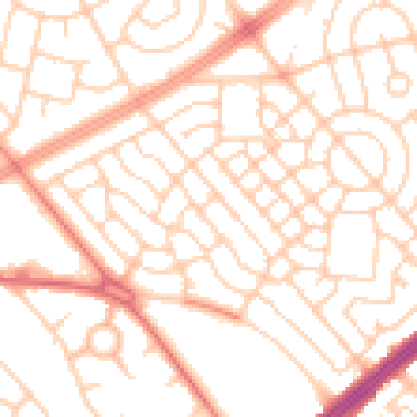 Daytime road noise heatmap for L11 2AB