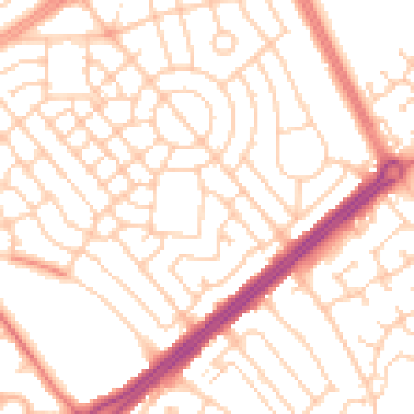 Daytime road noise heatmap for L11 2AU