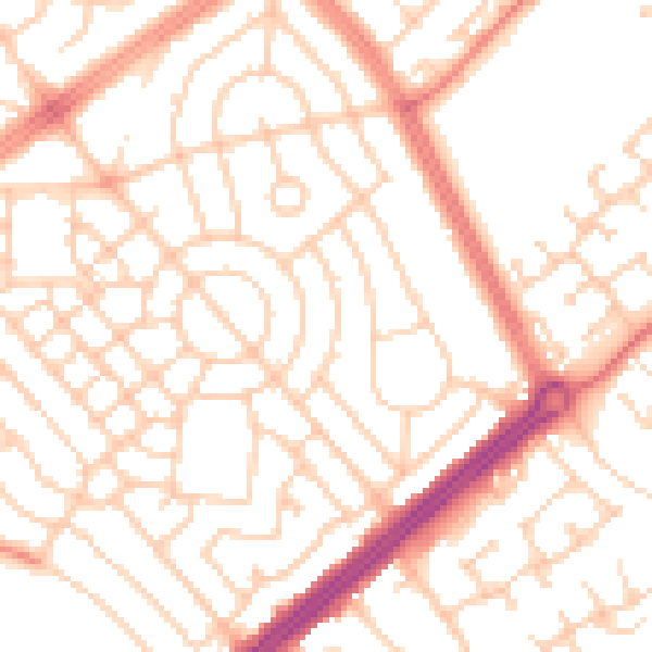 Daytime road noise heatmap for L11 2TE