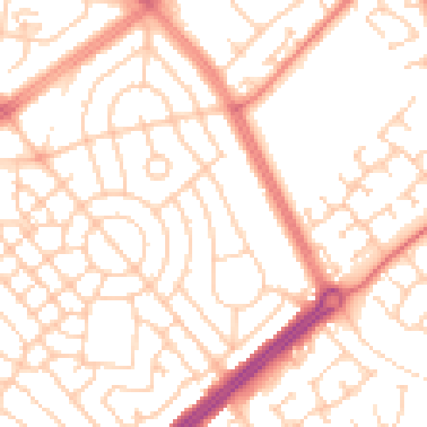 Daytime road noise heatmap for L11 2TG