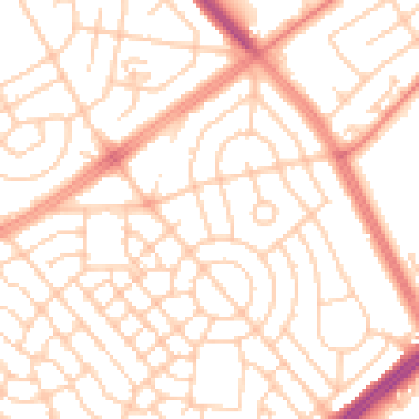 Daytime road noise heatmap for L11 2TT