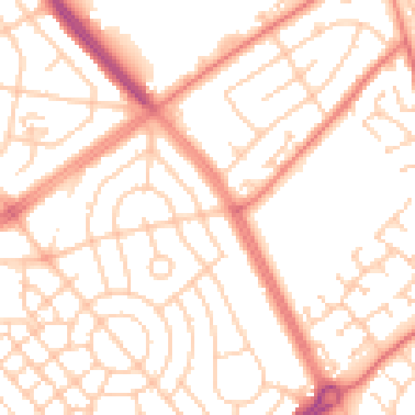 Daytime road noise heatmap for L11 2UF