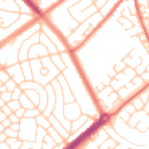 Daytime road noise heatmap for L11 2UH