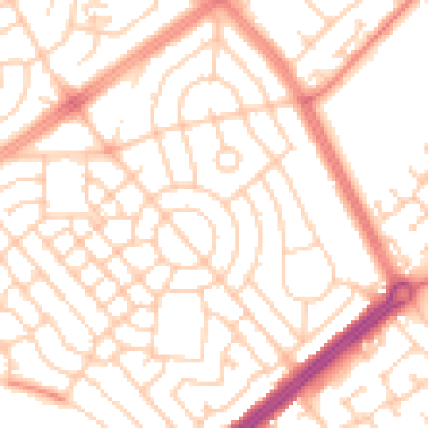 Daytime road noise heatmap for L11 2UU