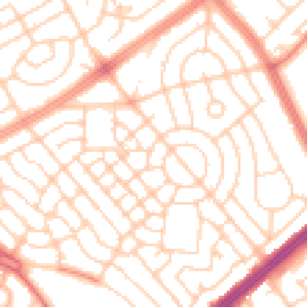 Daytime road noise heatmap for L11 2XG