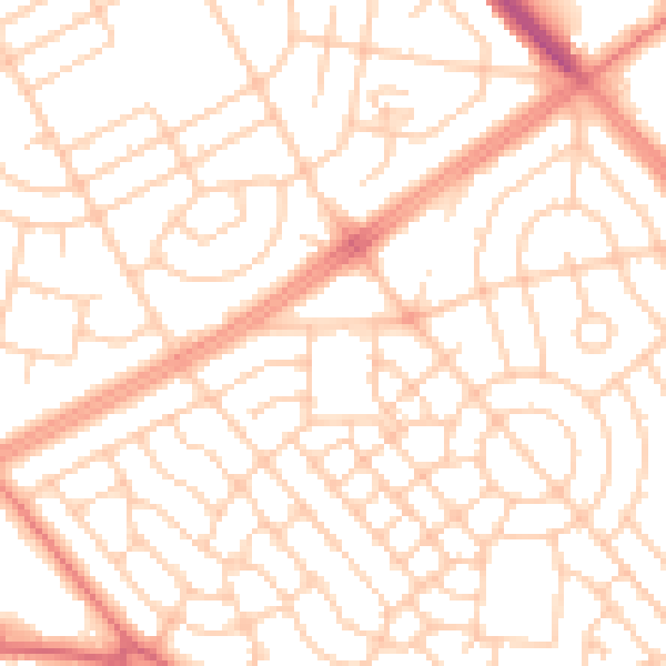 Daytime road noise heatmap for L11 2YA