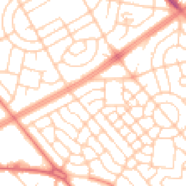 Daytime road noise heatmap for L11 2YJ