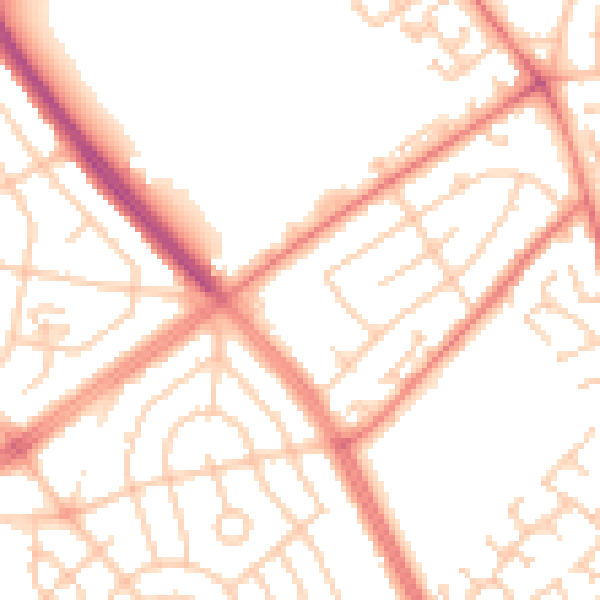 Daytime road noise heatmap for L11 2YQ