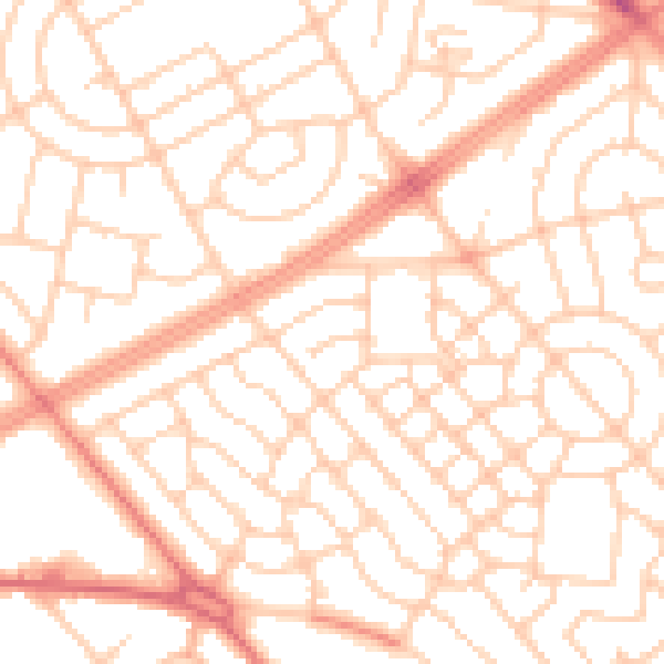 Daytime road noise heatmap for L11 2YX