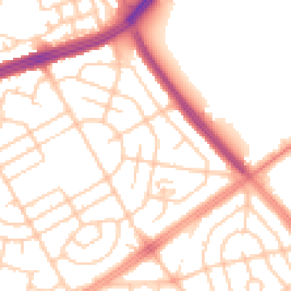 Daytime road noise heatmap for L11 3AD