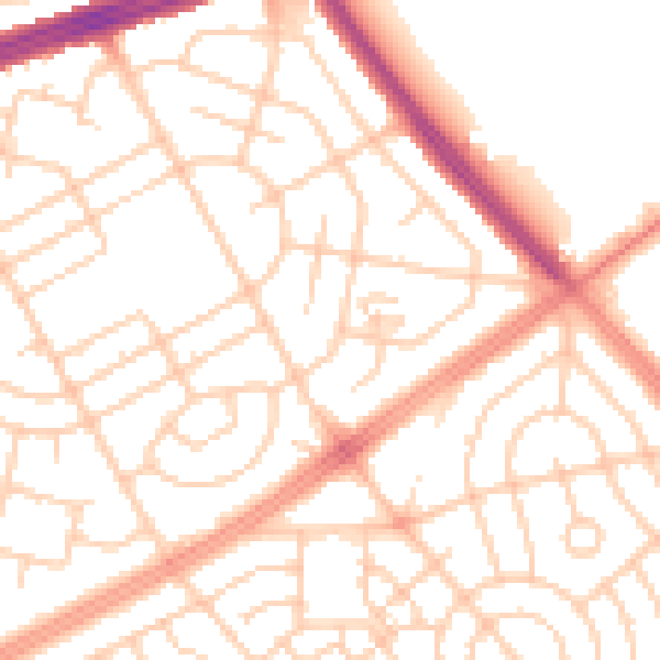 Daytime road noise heatmap for L11 3AG