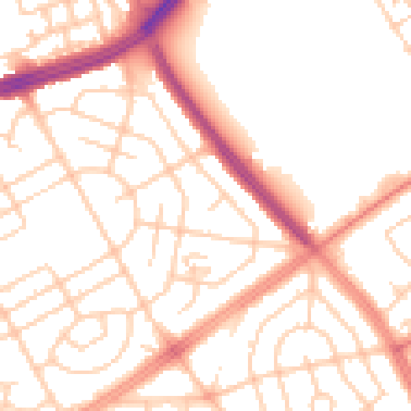 Daytime road noise heatmap for L11 3AH