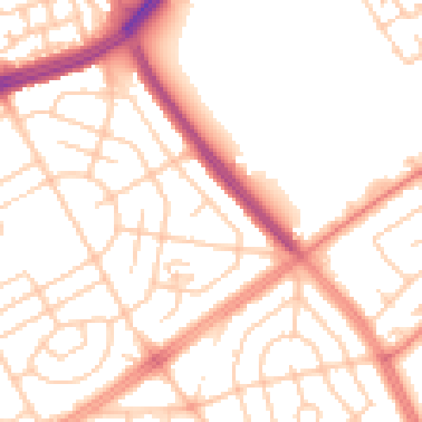 Daytime road noise heatmap for L11 3AJ