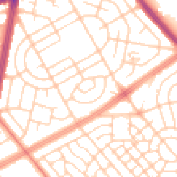 Daytime road noise heatmap for L11 3BL