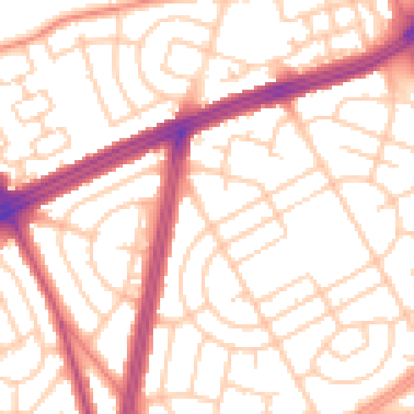 Daytime road noise heatmap for L11 3BN
