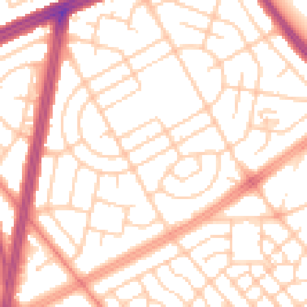 Daytime road noise heatmap for L11 3BY